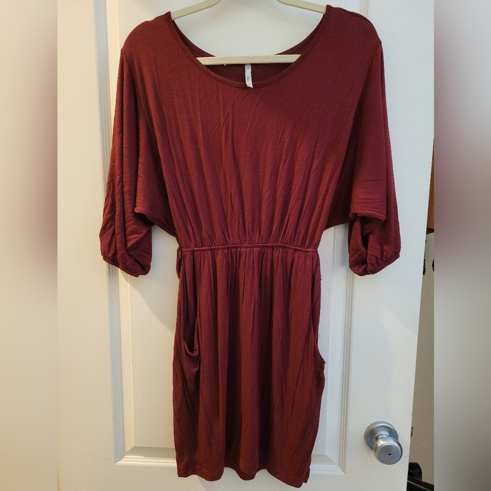 Maroon Super Soft Dress with Beltloops and Pockets
